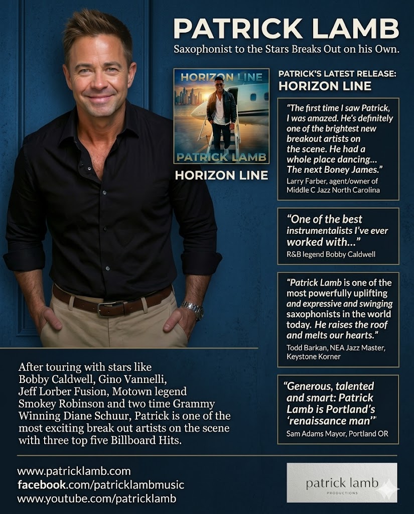 Patrick Lamb 2026 Electronic Press Kit — one-page overview with portrait, press quotes, and contact