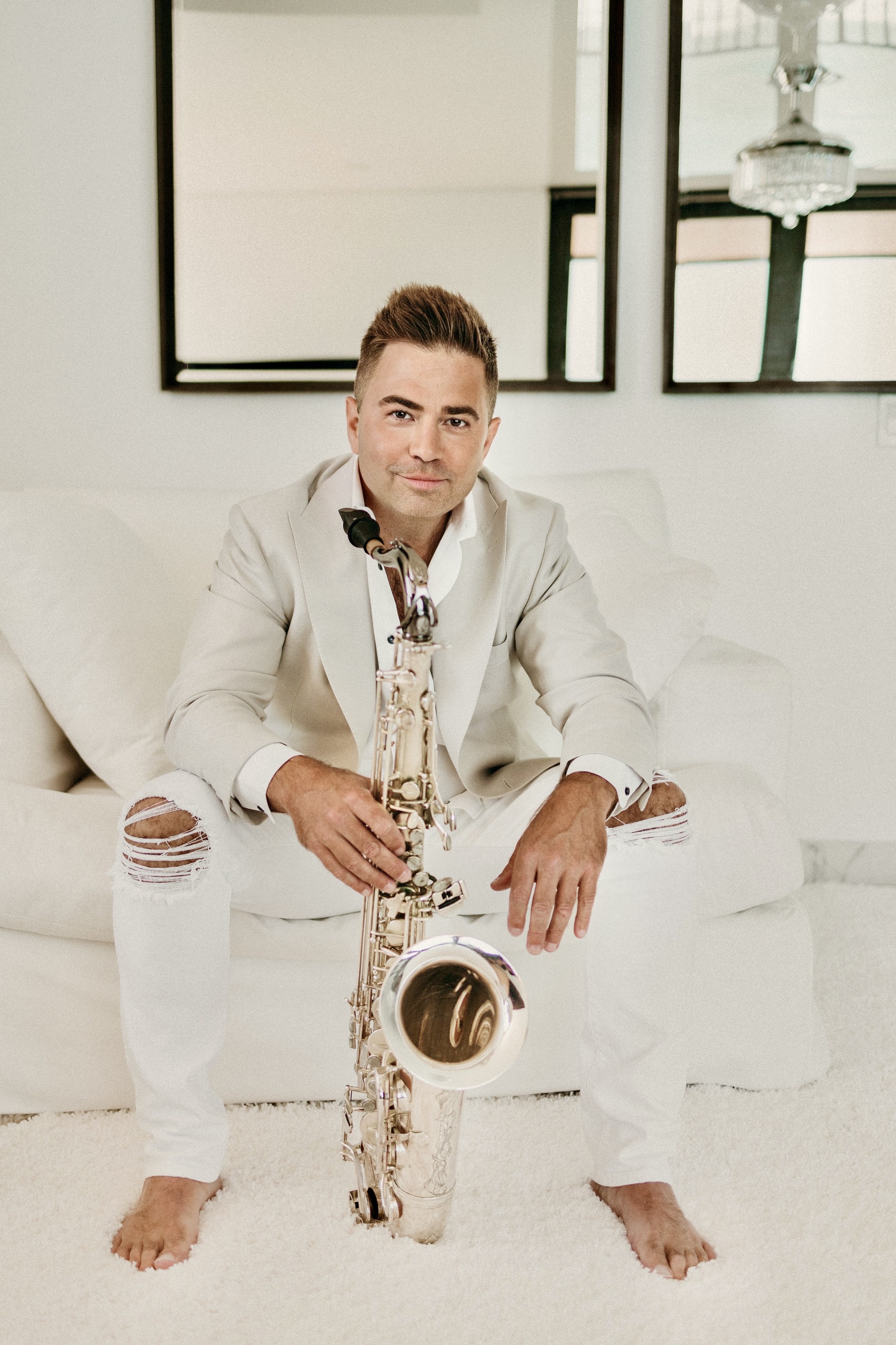Patrick Lamb — white suit sax